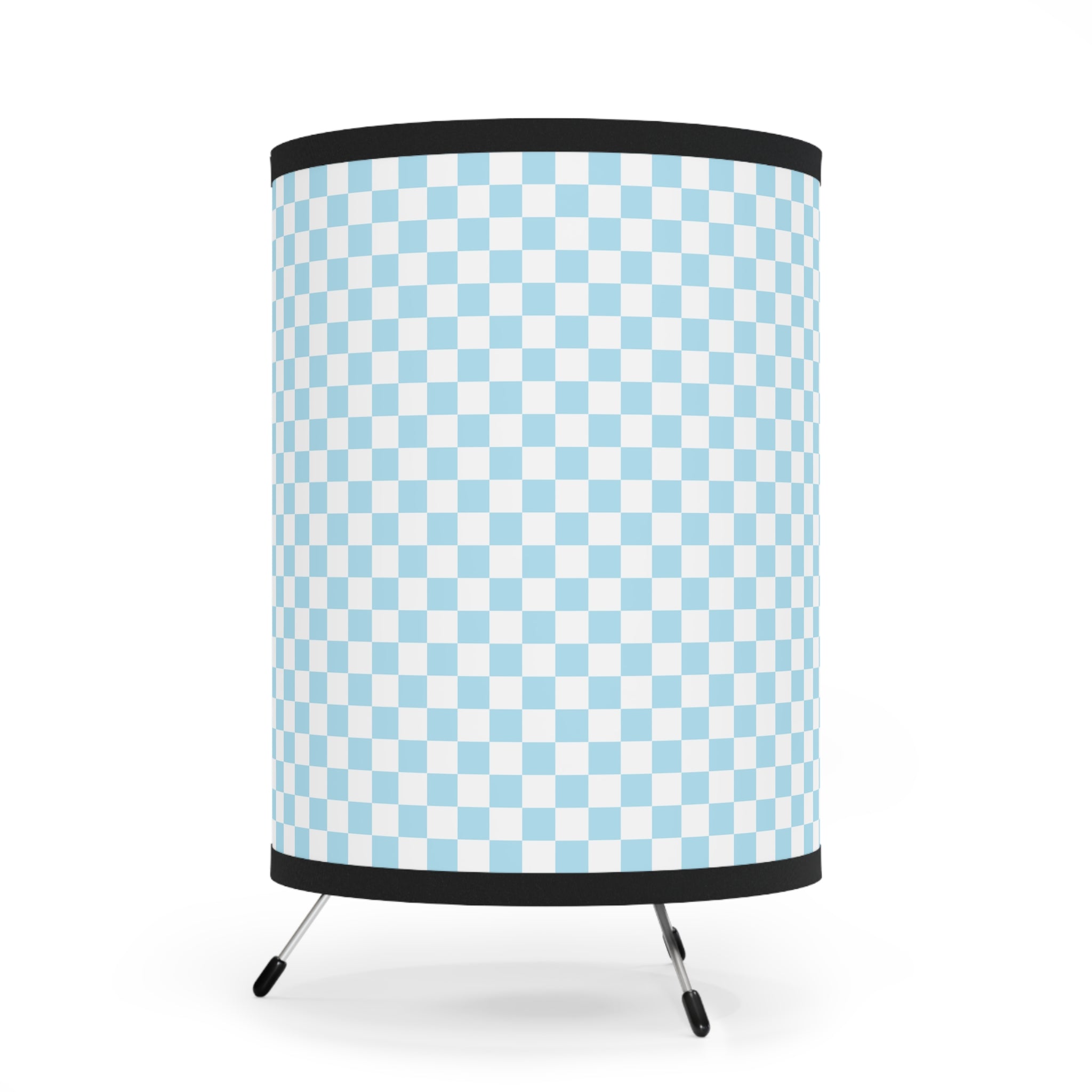 Checkerboard Sky Blue Tripod Lamp with High-Res Printed Shade, US\CA plug, Artsulli - Art is Long, Life is Short, Home Decor, , , , , , , 