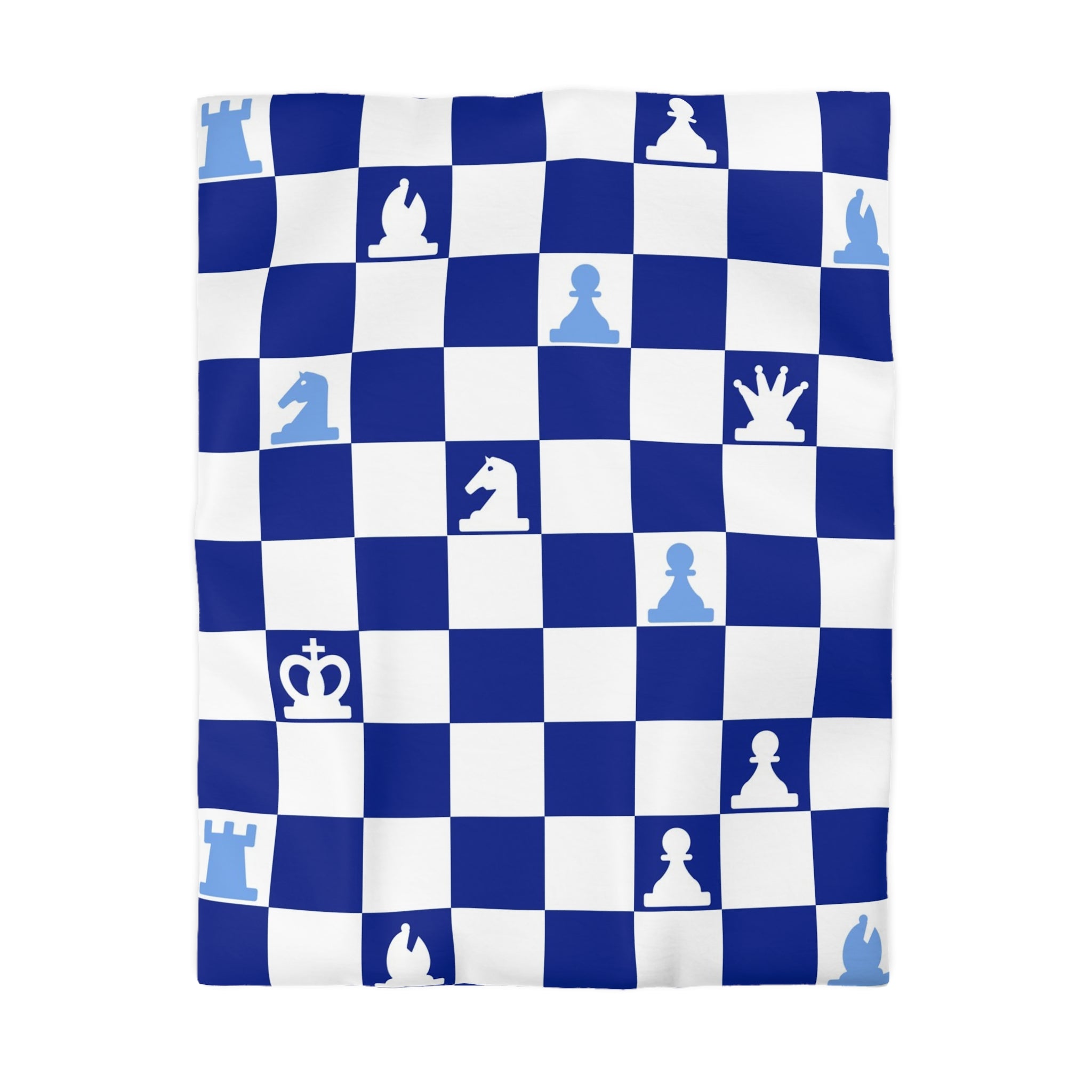 Chessboard Navy Blue Microfiber Duvet Cover, Artsulli - Art is Long, Life is Short, Home Decor, Size, Twin, Color, Cream, , , 70627079955087886150