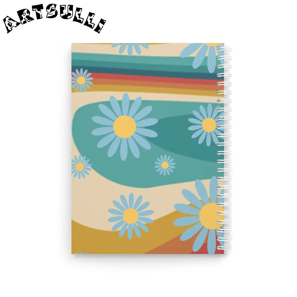 JAKKOUTTHEBXX Psychedelic Floral Hills Multi-Color Spiral Notebook