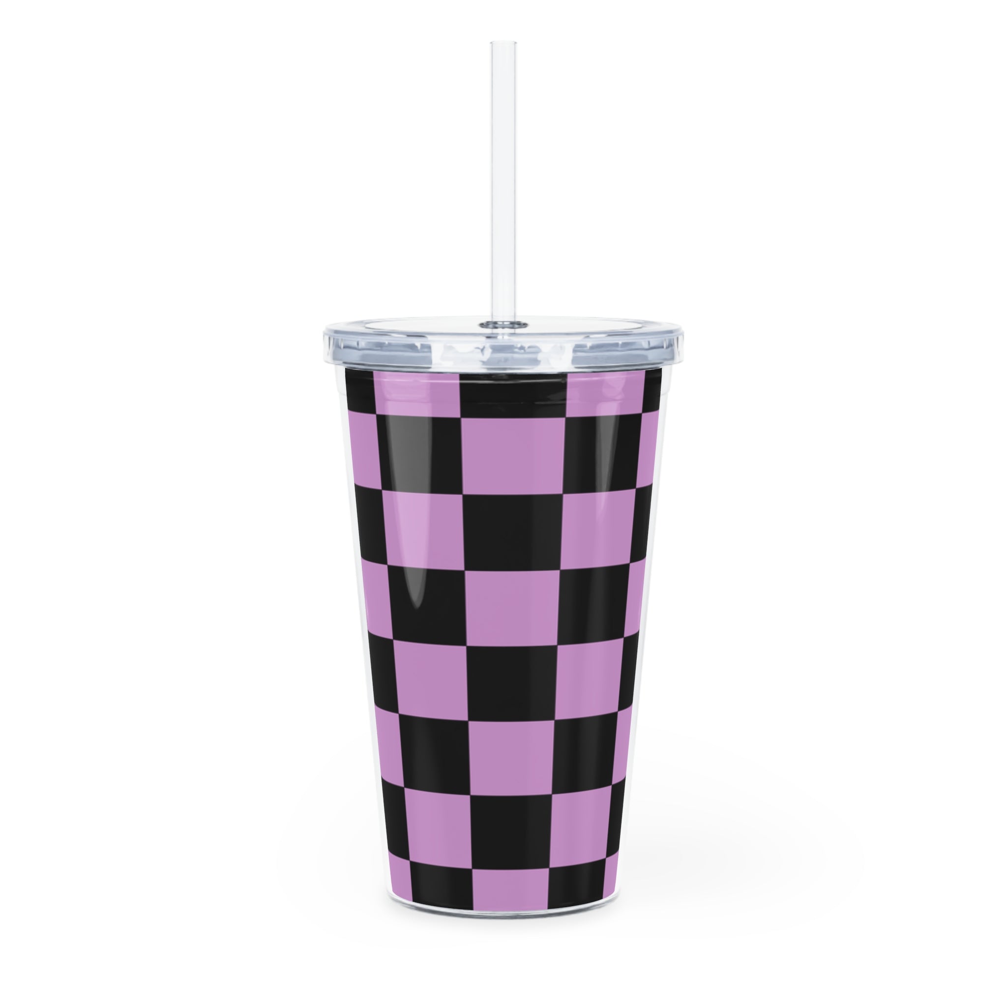 Pixel Punk Vision Plastic Tumbler with Straw, Artsulli - Art is Long, Life is Short, Mug, , , , , , , 