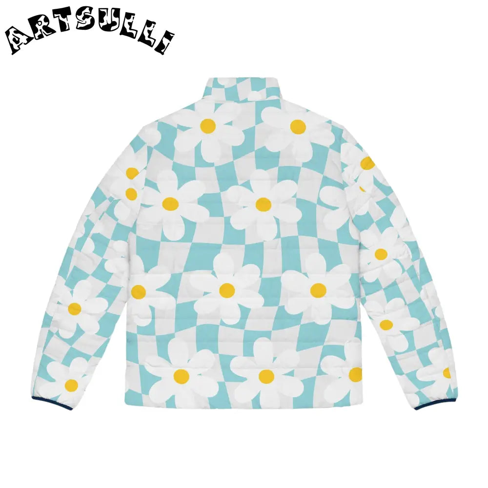 JAKKOUTTHEBXX Trippy Check Garden Men’s Puffer Jacket (AOP)