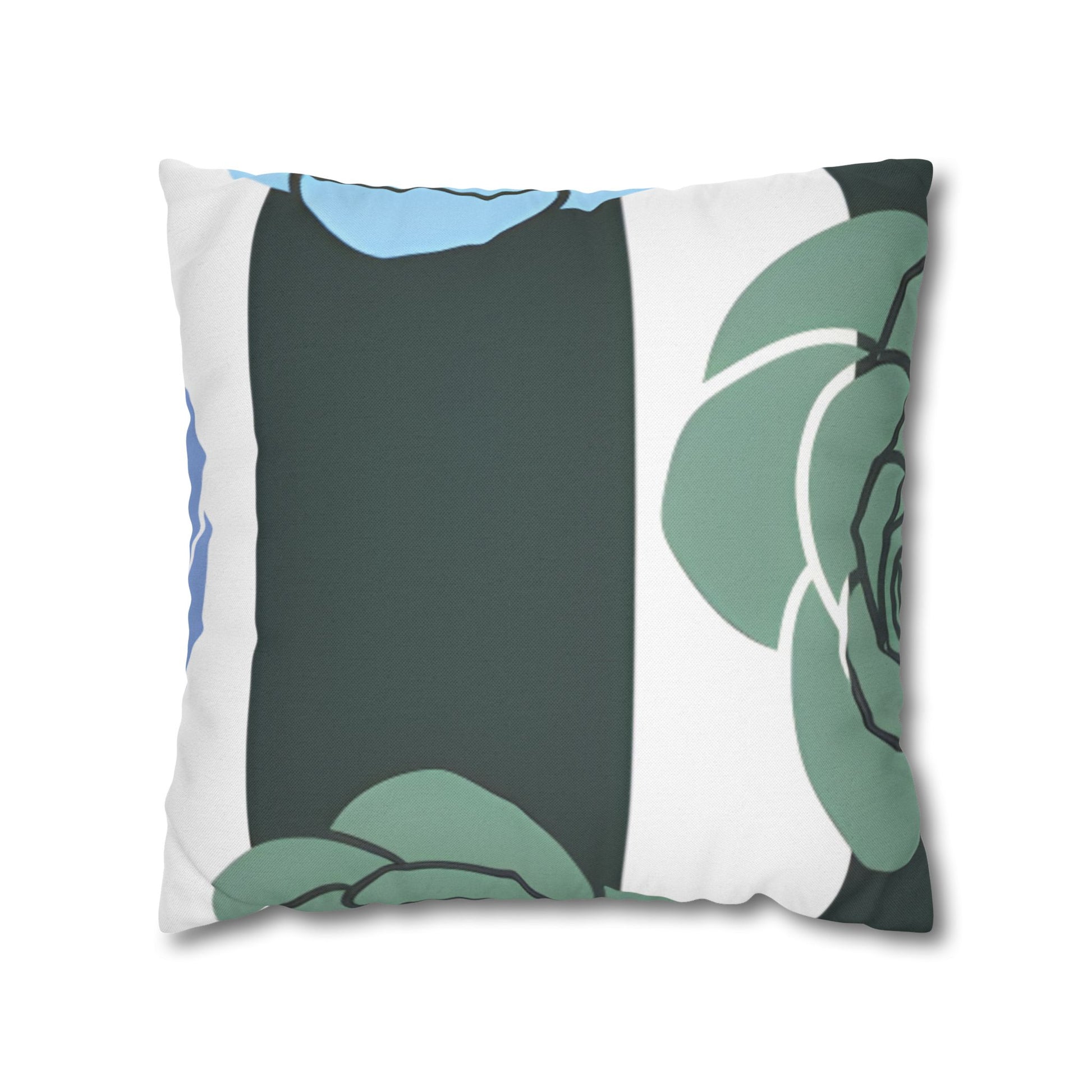 Striped Rose Garden Spun Polyester Square Pillowcase, Artsulli - Art is Long, Life is Short, Home Decor, Size, 18" × 18", , , , , 14437617242401136332