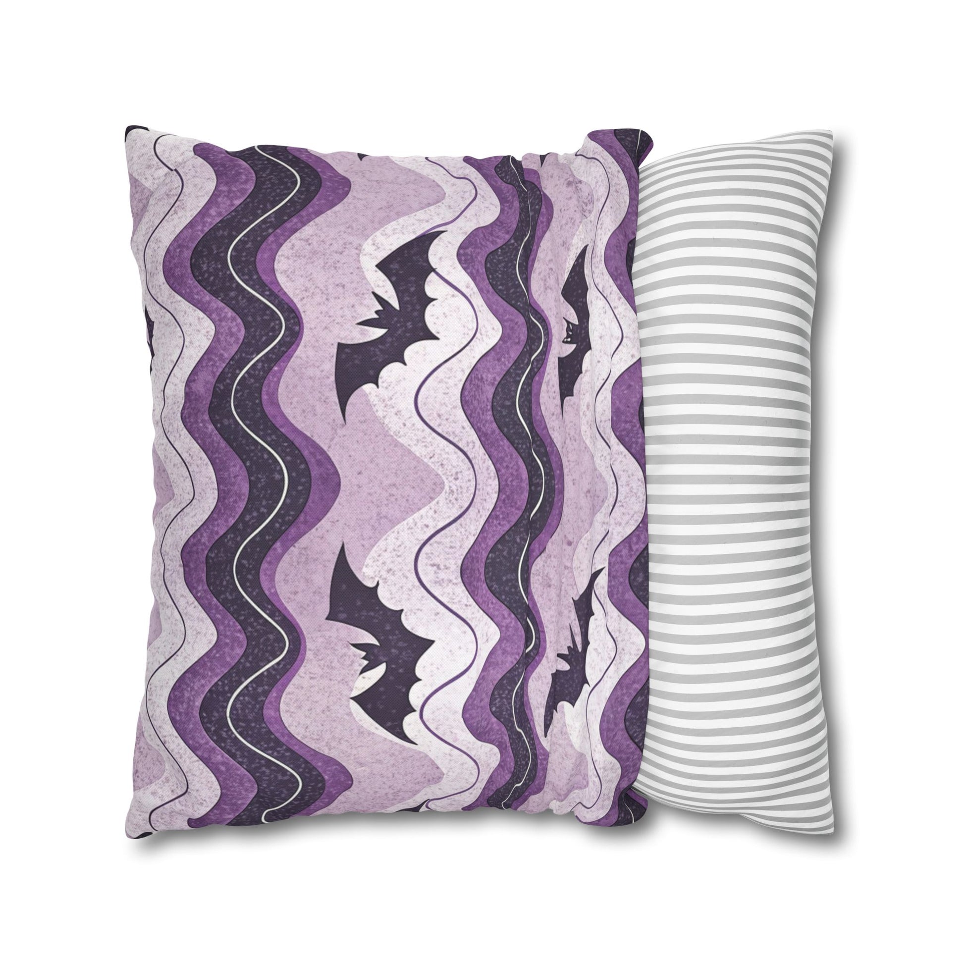 Bat Wave Spun Polyester Square Pillowcase, Artsulli - Art is Long, Life is Short, Home Decor, , , , , , , 