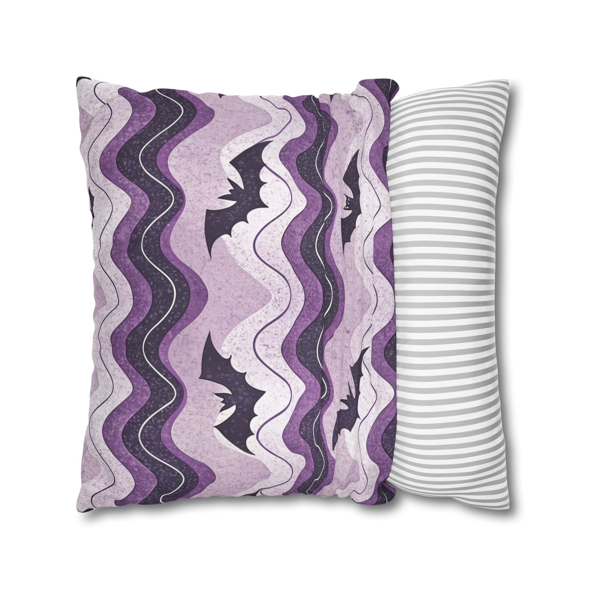 Bat Wave Spun Polyester Square Pillowcase, Artsulli - Art is Long, Life is Short, Home Decor, , , , , , , 