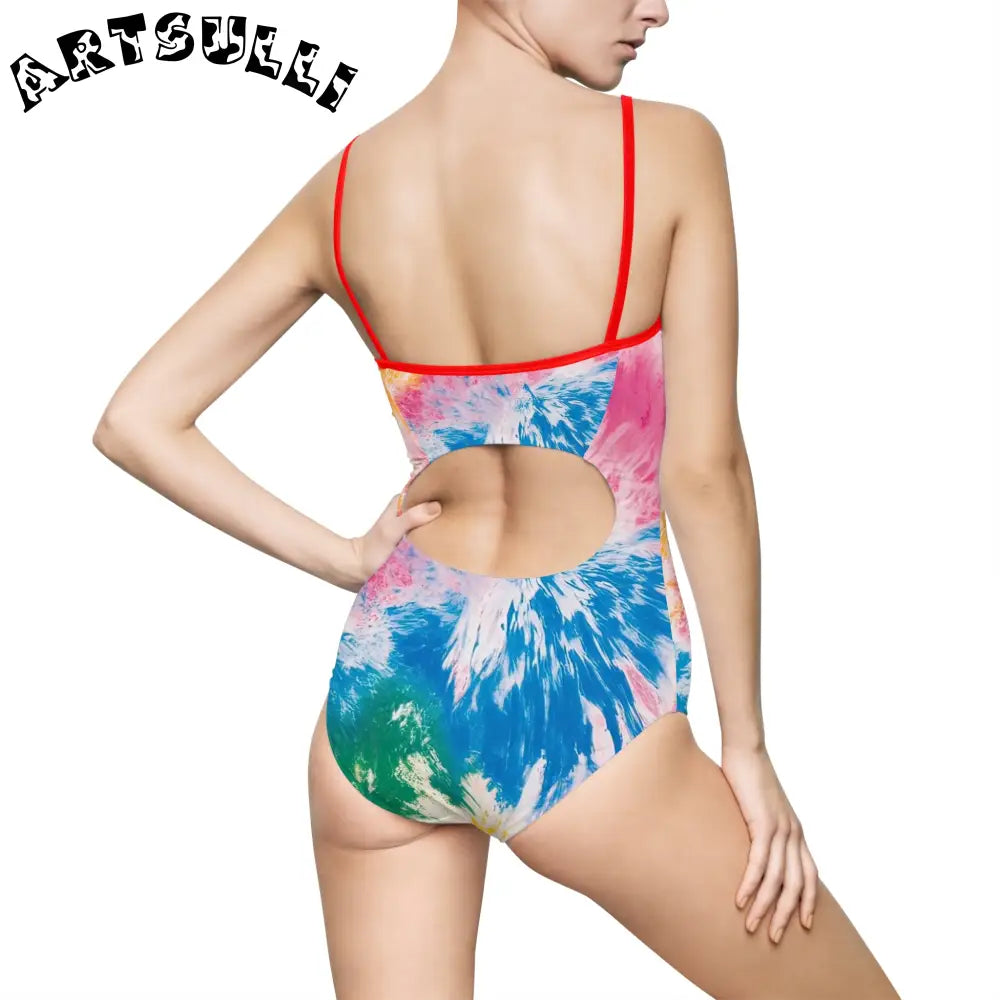 JAKKOUTTHEBXX Tie-Dye Hollow Back One-Piece Swimsuit 2025