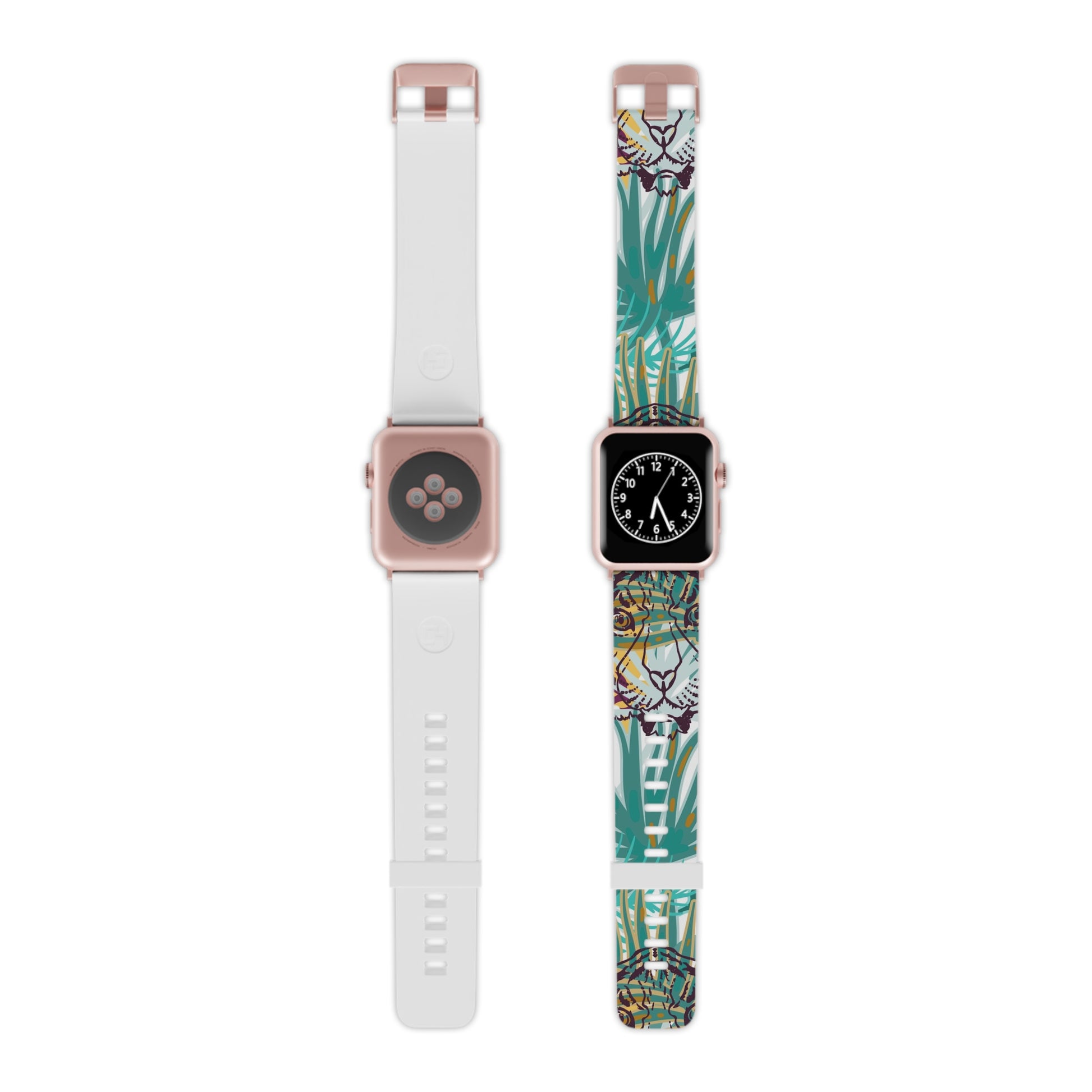 Tropical Jungle Tigers Brown and Green Watch Band for Apple Watch, Artsulli - Art is Long, Life is Short, Accessories, Size, 8'' × 0.75'' / 38 - 40 mm, Color, Rose Gold, , , 14525172949572