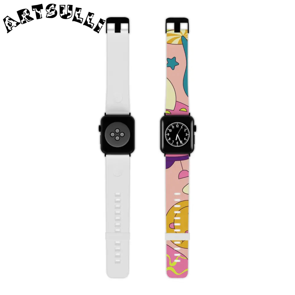 JAKKOUTTHEBXX Trippy Spaceships Pink Watch Band for Apple Watch