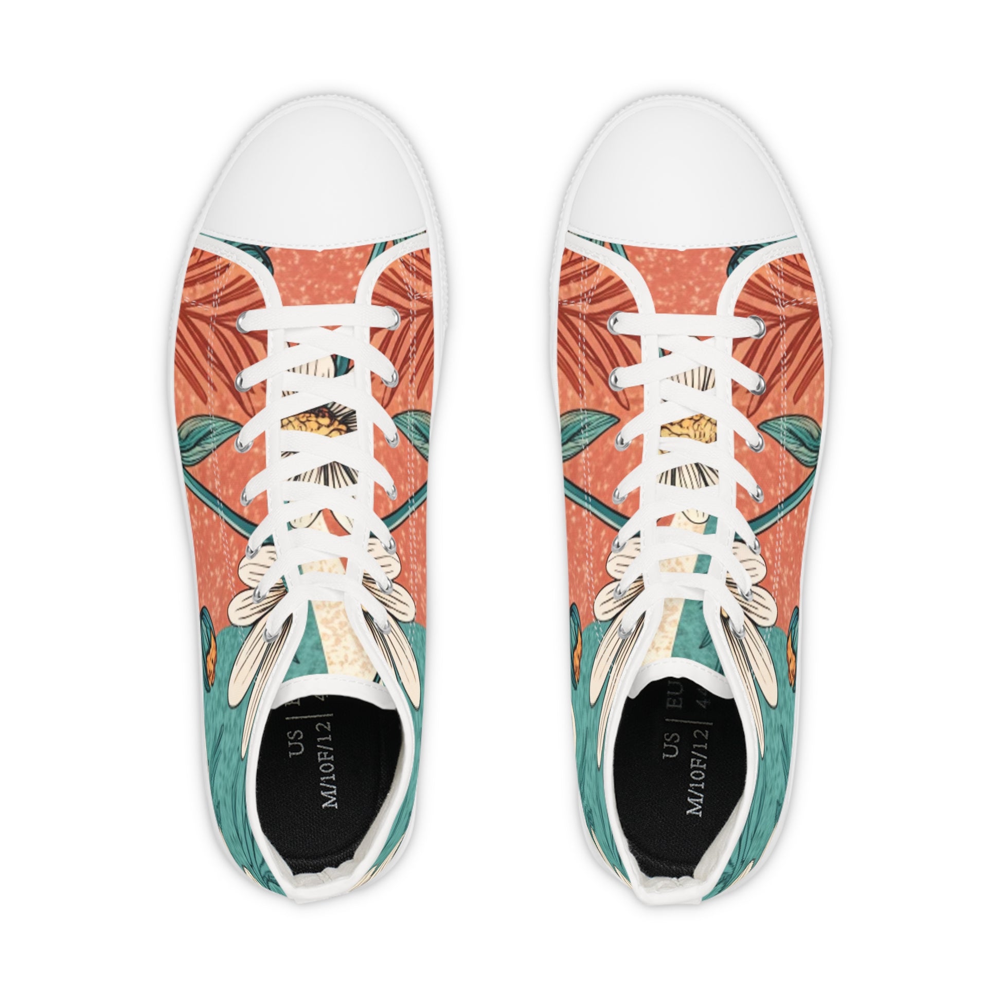 Retro Daisy Dream Men's High Top Sneakers, Artsulli - Art is Long, Life is Short, Shoes, , , , , , , 