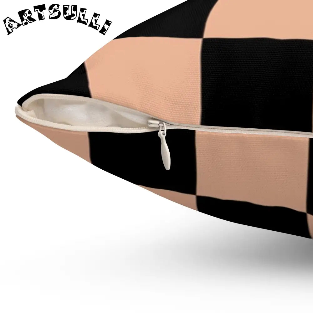JAKKOUTTHEBXX Checkerboard Soft Orange and Black Spun Polyester