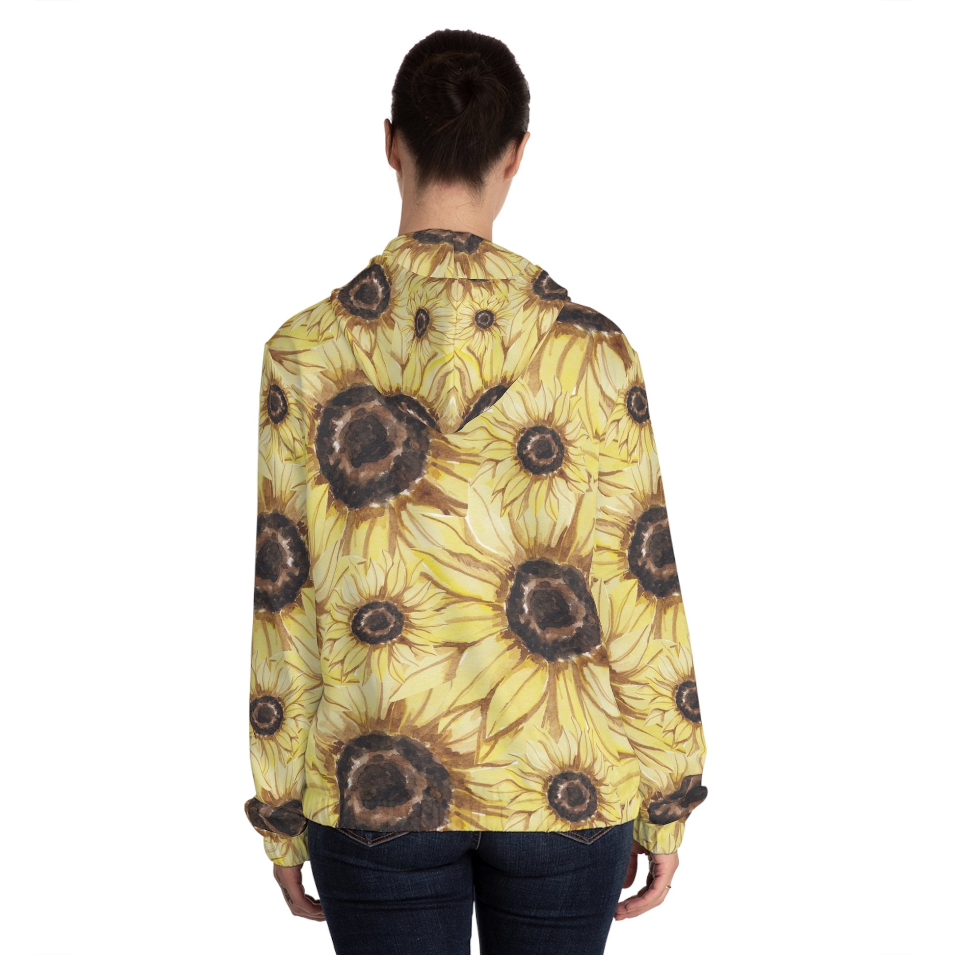 Retro Anime Sunflower Women’s Full-Zip Hoodie (AOP), Artsulli - Art is Long, Life is Short, All Over Prints, , , , , , , 