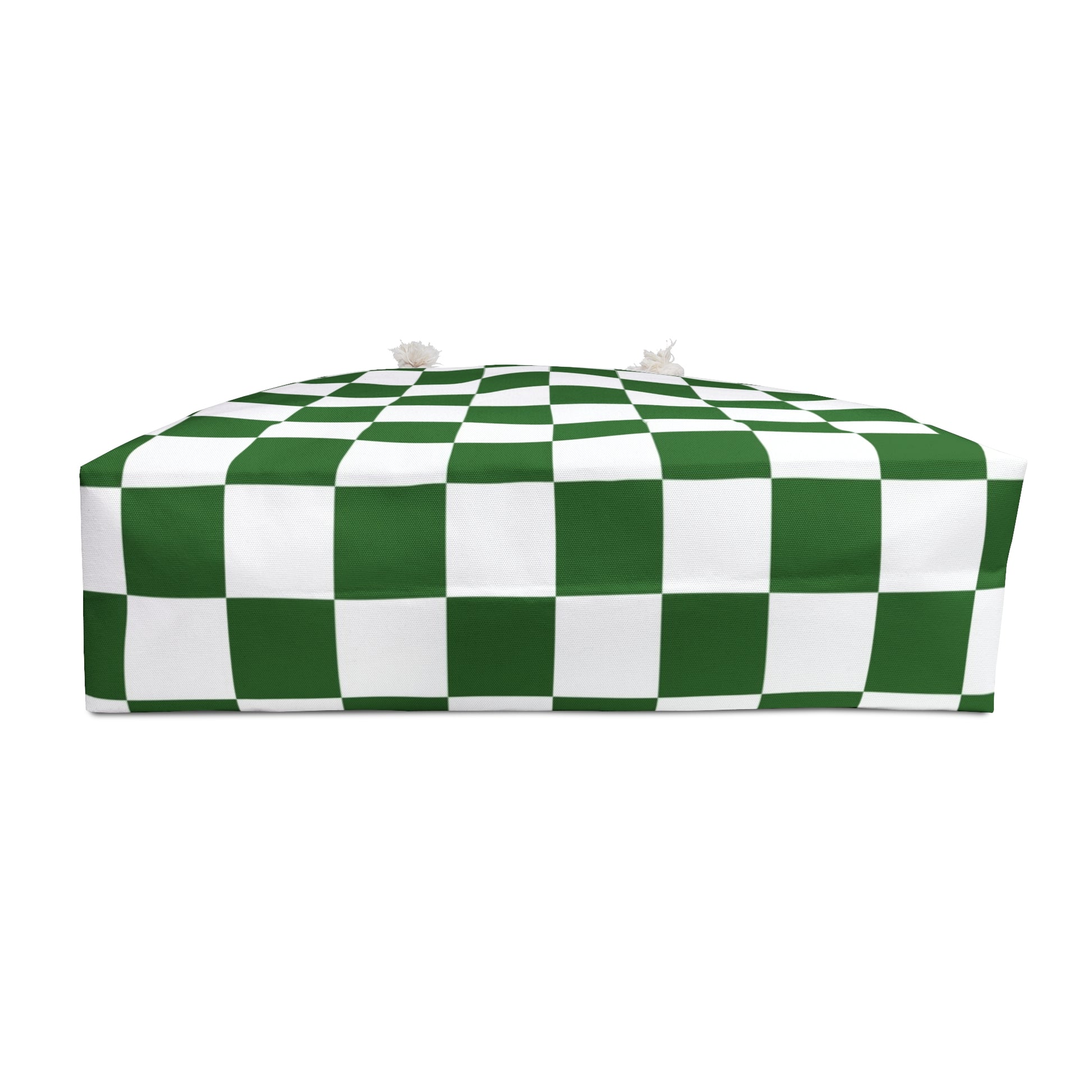 Checkerboard White and Dark Green Weekender Bag, Artsulli - Art is Long, Life is Short, Bags, , , , , , , 