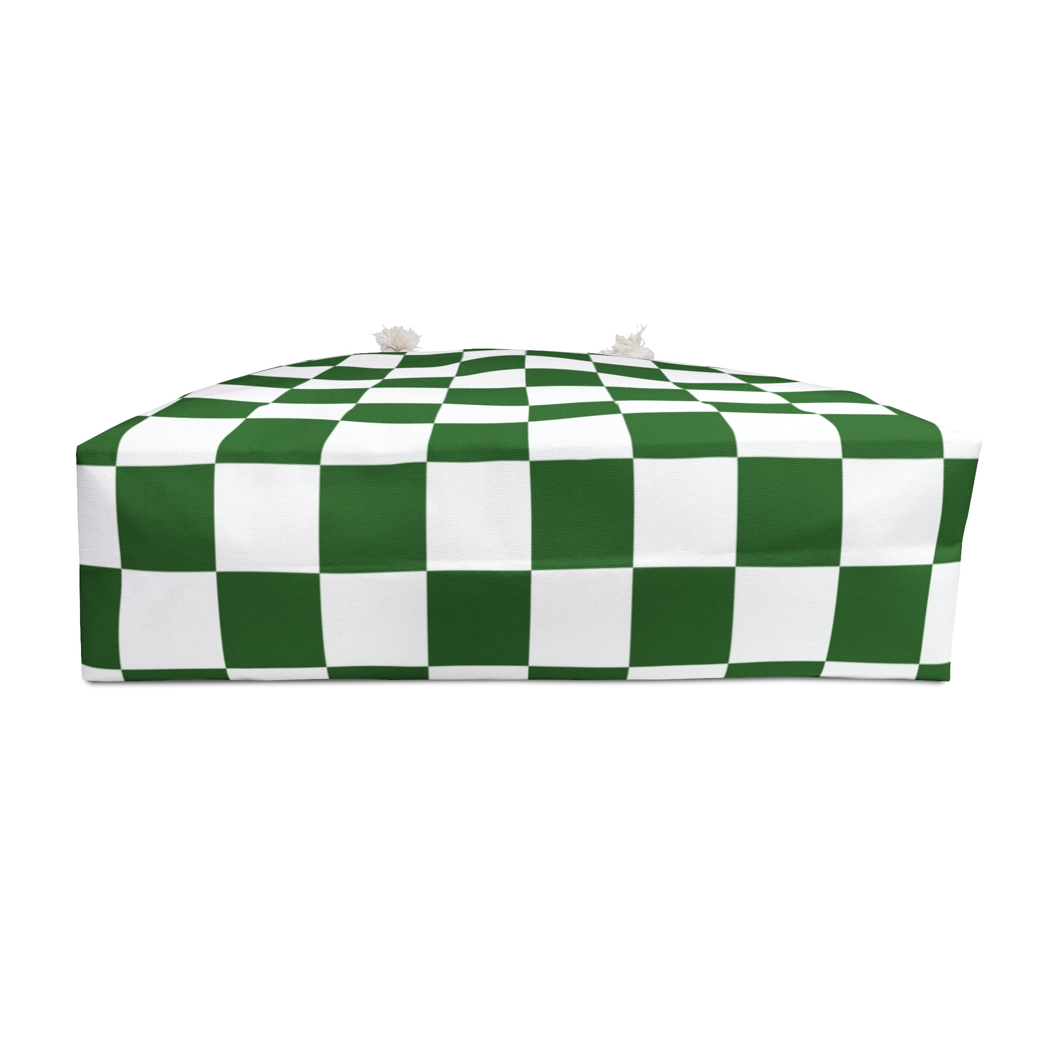 Checkerboard White and Dark Green Weekender Bag, Artsulli - Art is Long, Life is Short, Bags, , , , , , , 