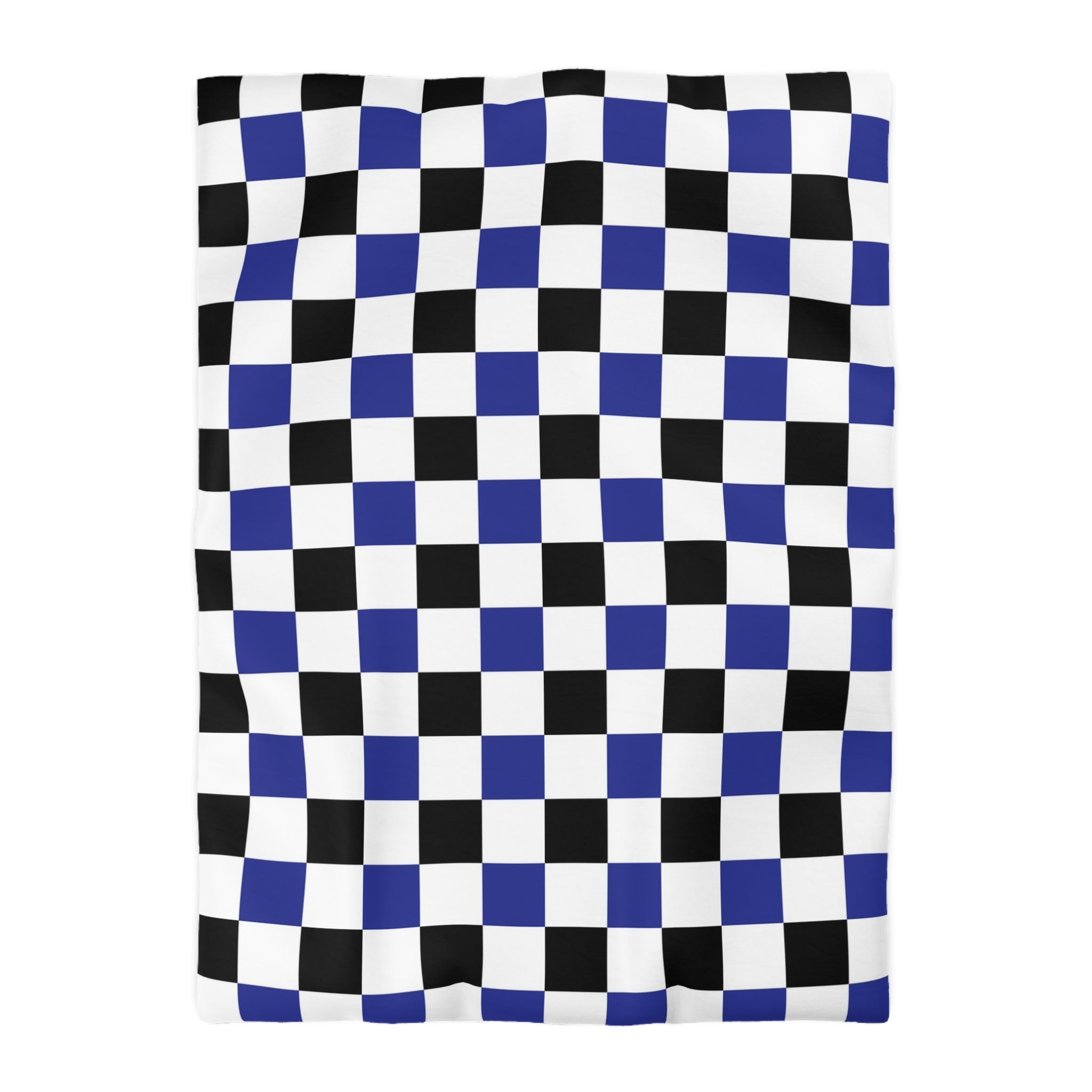 Checkerboard Blue White and Black Microfiber Duvet Cover, Artsulli - Art is Long, Life is Short, Home Decor, Size, Twin XL, Color, White, , , 23843935261651264188