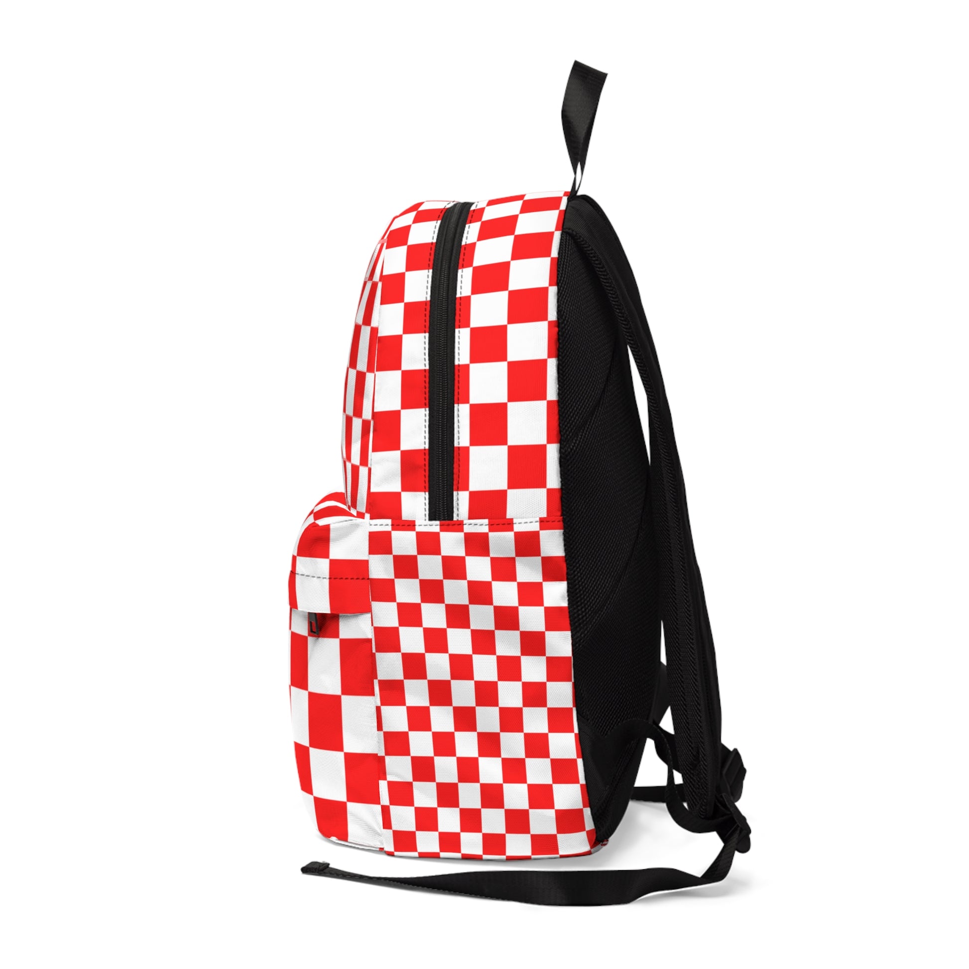 Checkerboard Red and White Unisex Classic Backpack, Artsulli - Art is Long, Life is Short, Bags, , , , , , , 