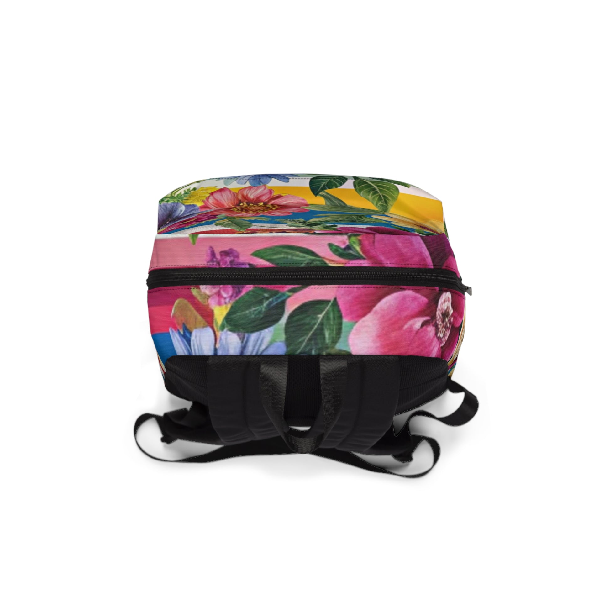 Floral Stripe 4K Unisex Classic Backpack, Artsulli - Art is Long, Life is Short, Bags, , , , , , , 