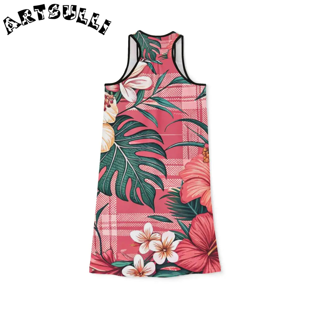 JAKKOUTTHEBXX Plaid x Floral Red and Green Women’s Racerback Dress
