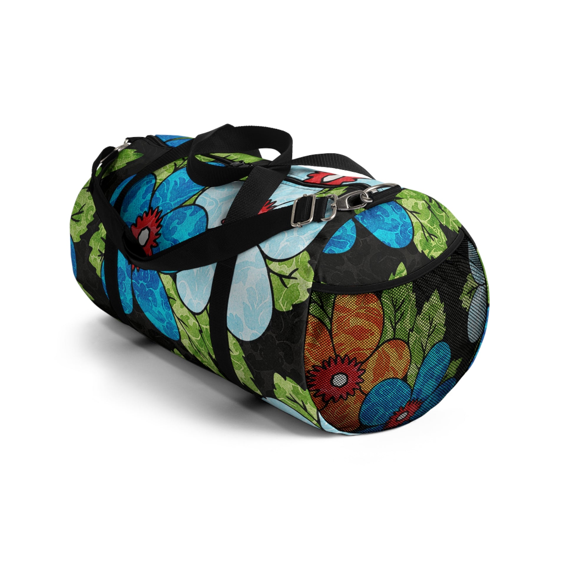 Groovy Black Floral Kl II Duffel Bag, Artsulli - Art is Long, Life is Short, Bags, , , , , , , 
