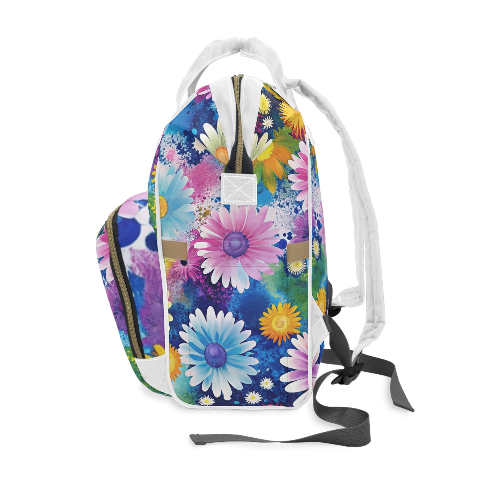 Magical Flower Explosion Multi-Color Multifunctional Diaper Backpack, Artsulli - Art is Long, Life is Short, Bags, , , , , , , 