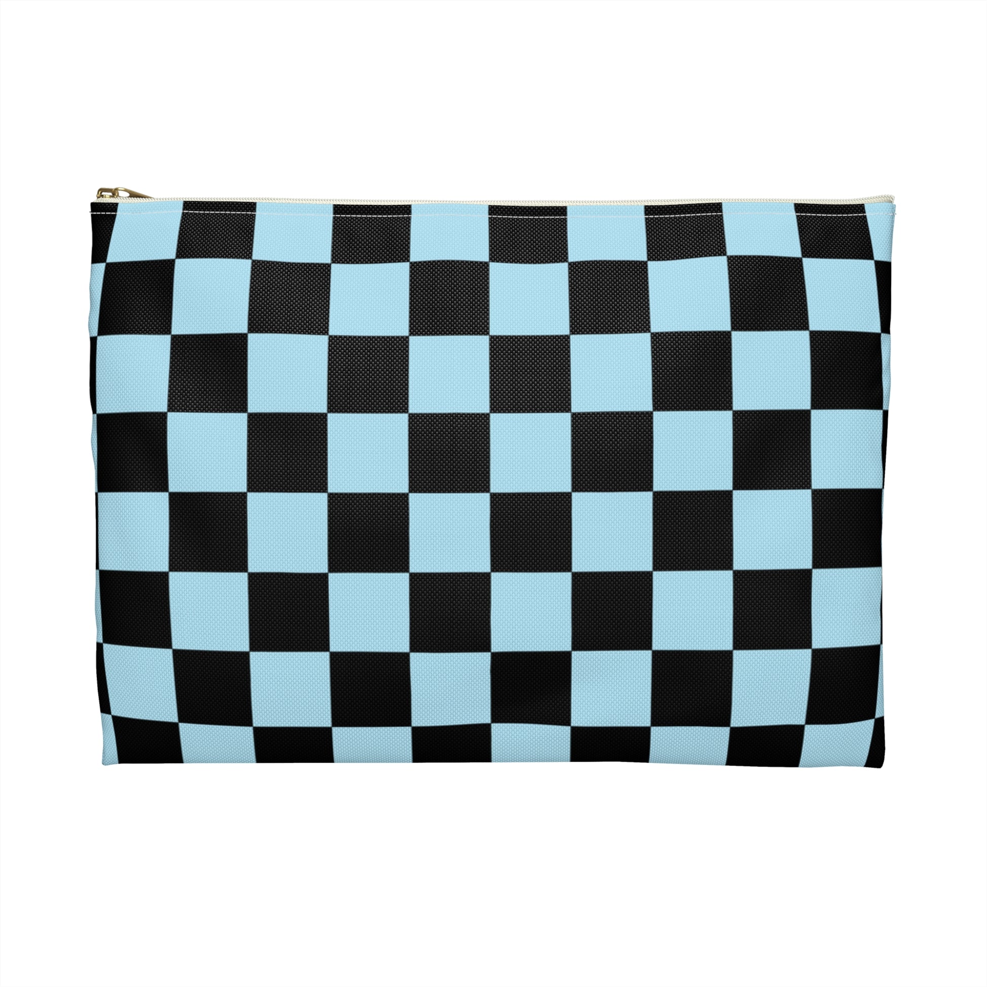 Checkerboard Black and Blue Accessory Pouch, Artsulli - Art is Long, Life is Short, Bags, , , , , , , 