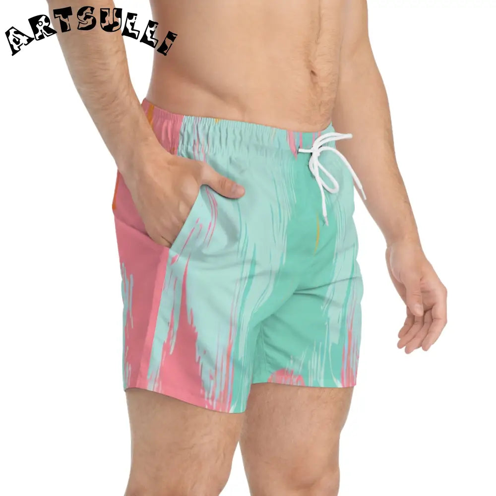 JAKKOUTTHEBXX Preppy Pixel Bloom Swim Trunks (AOP) JAKKOUTTHEBXX