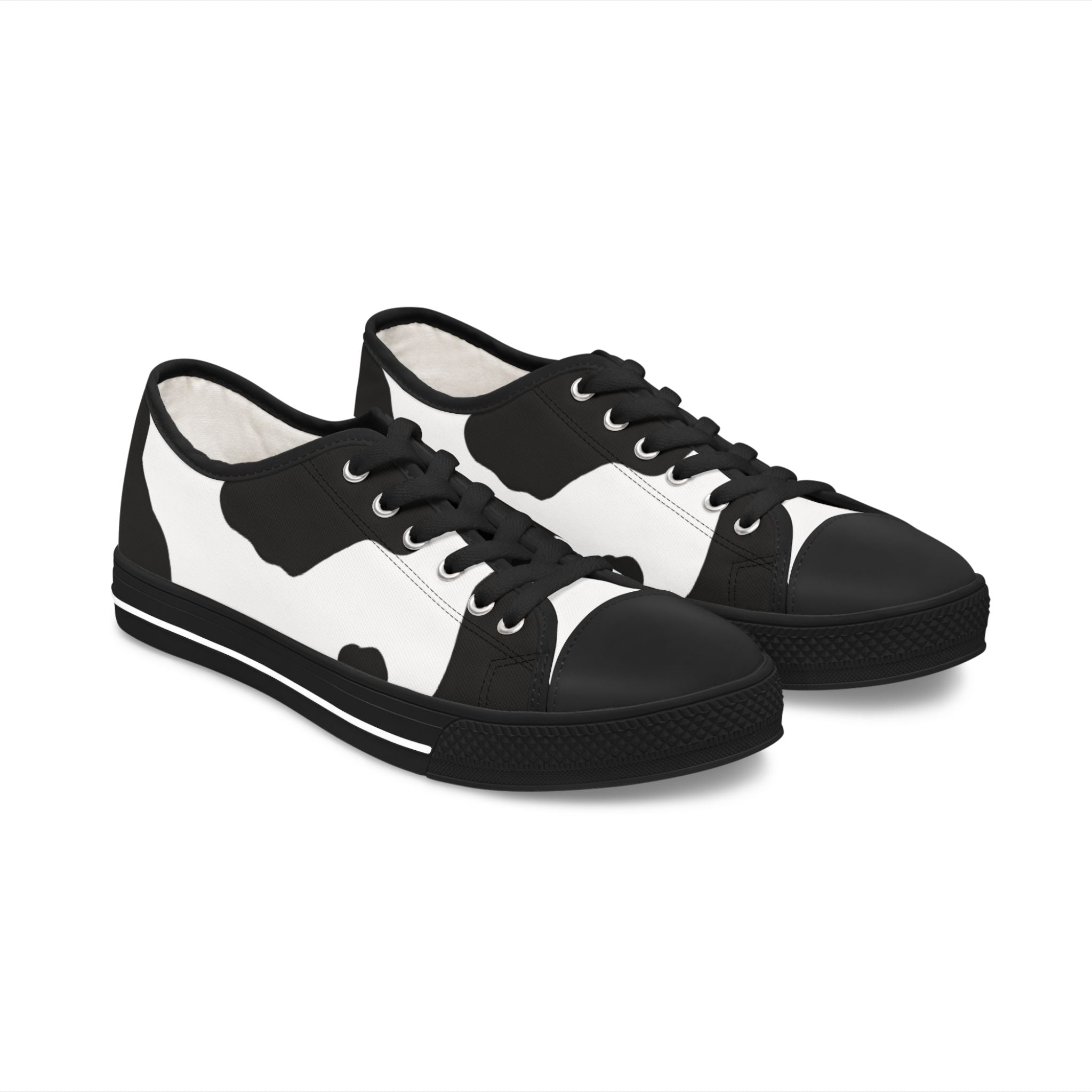 Cow Print Focus Women's Low Top Sneakers