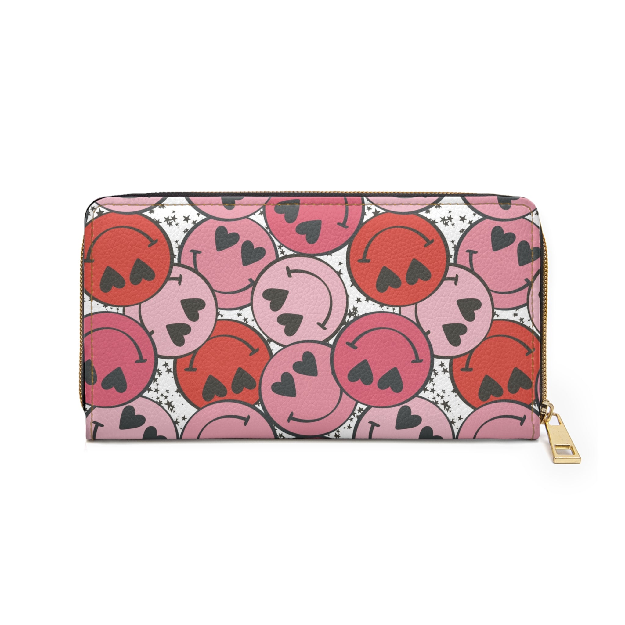 Smiley Face x Heart Eyes II Pink and Red Zipper Wallet, Artsulli - Art is Long, Life is Short, Accessories, , , , , , , 