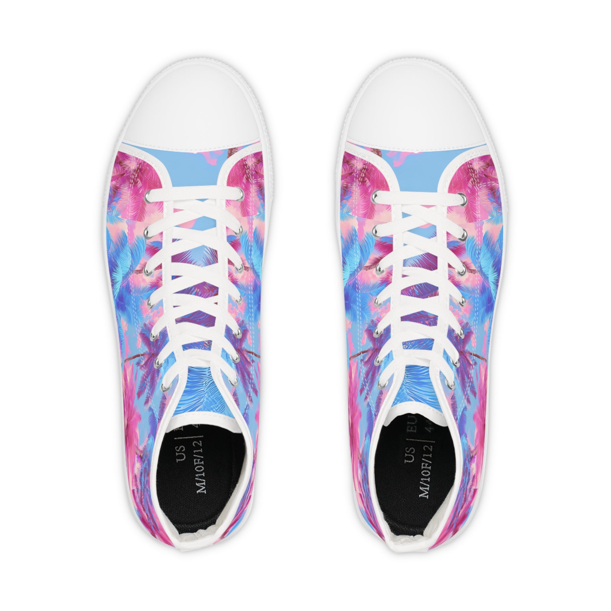 Ethereal Pastel Palms II Men's High Top Sneakers, Artsulli - Art is Long, Life is Short, Shoes, , , , , , , 