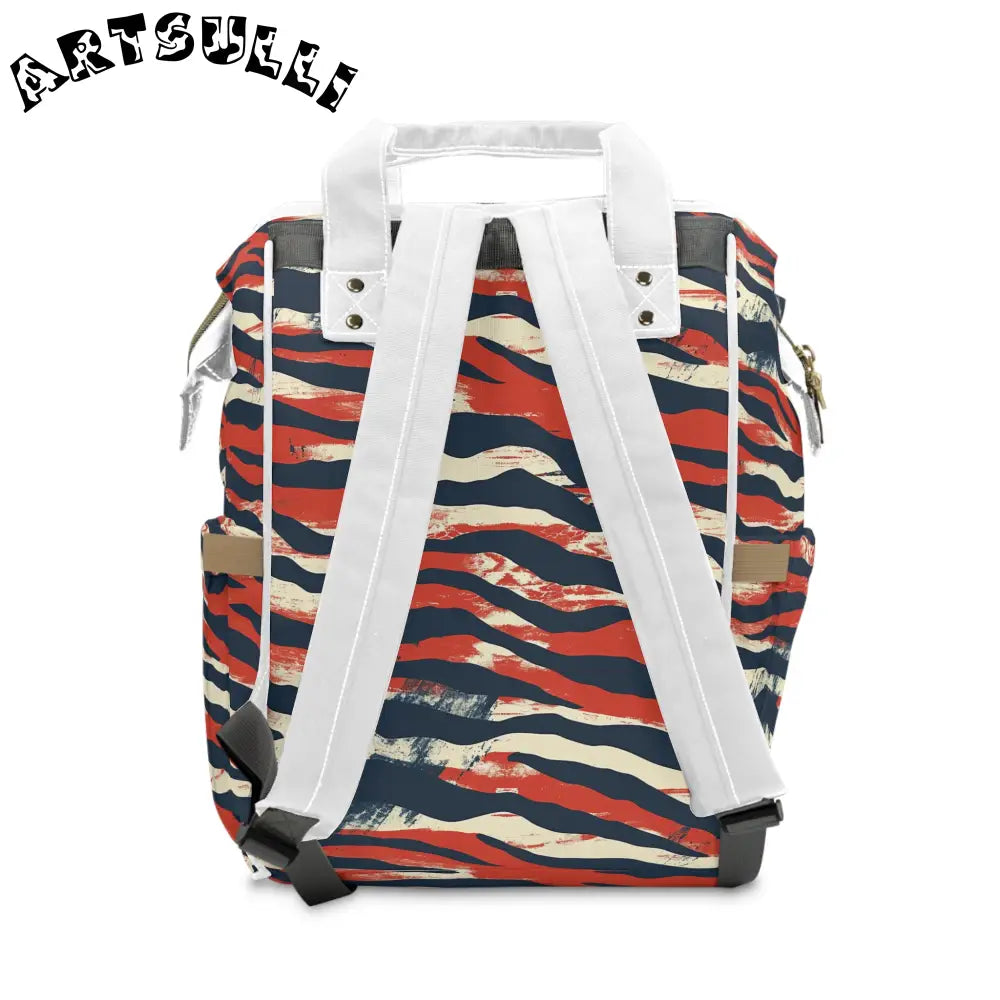 JAKKOUTTHEBXX Capricious Tiger Wave Multifunctional Diaper Backpack