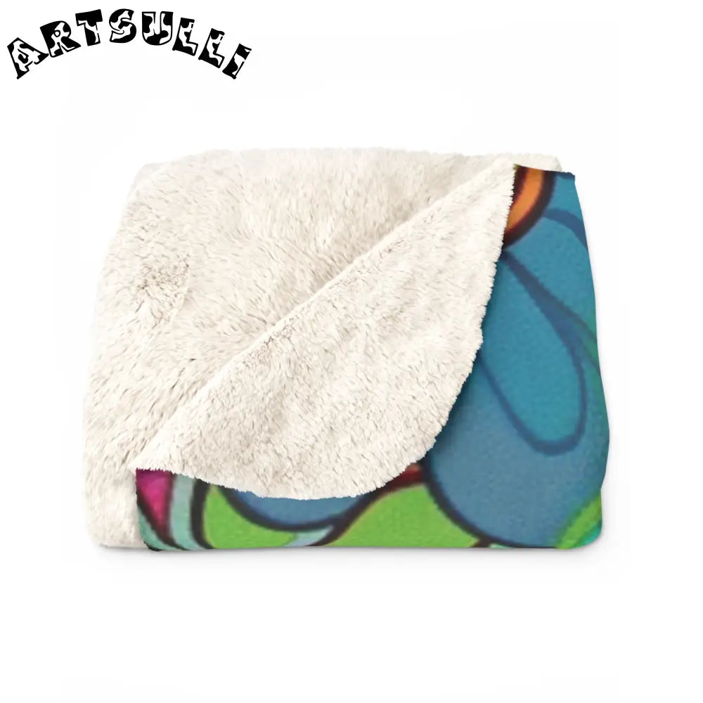 JAKKOUTTHEBXX Chromatic Daisy Dream Sherpa Fleece Blanket