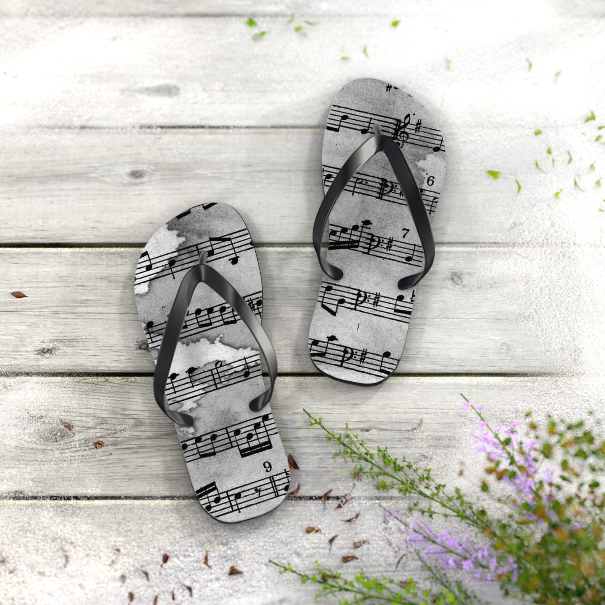 Drip Spill Type Beat Sheet Music Black Flip Flops, Artsulli - Art is Long, Life is Short, Shoes, , , , , , , 