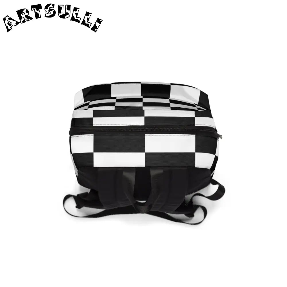 JAKKOUTTHEBXX Checkerboard Black and White Unisex Classic Backpack