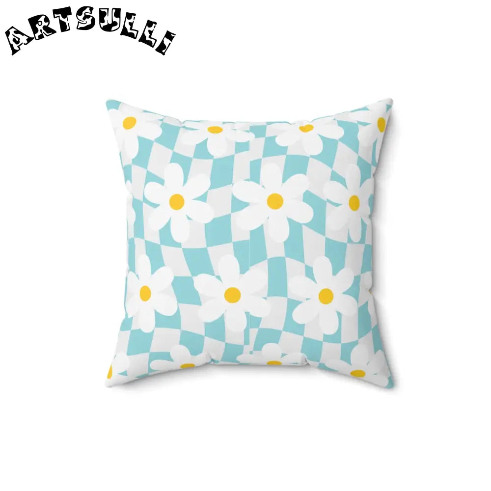JAKKOUTTHEBXX Trippy Check Garden Spun Polyester Square Pillow