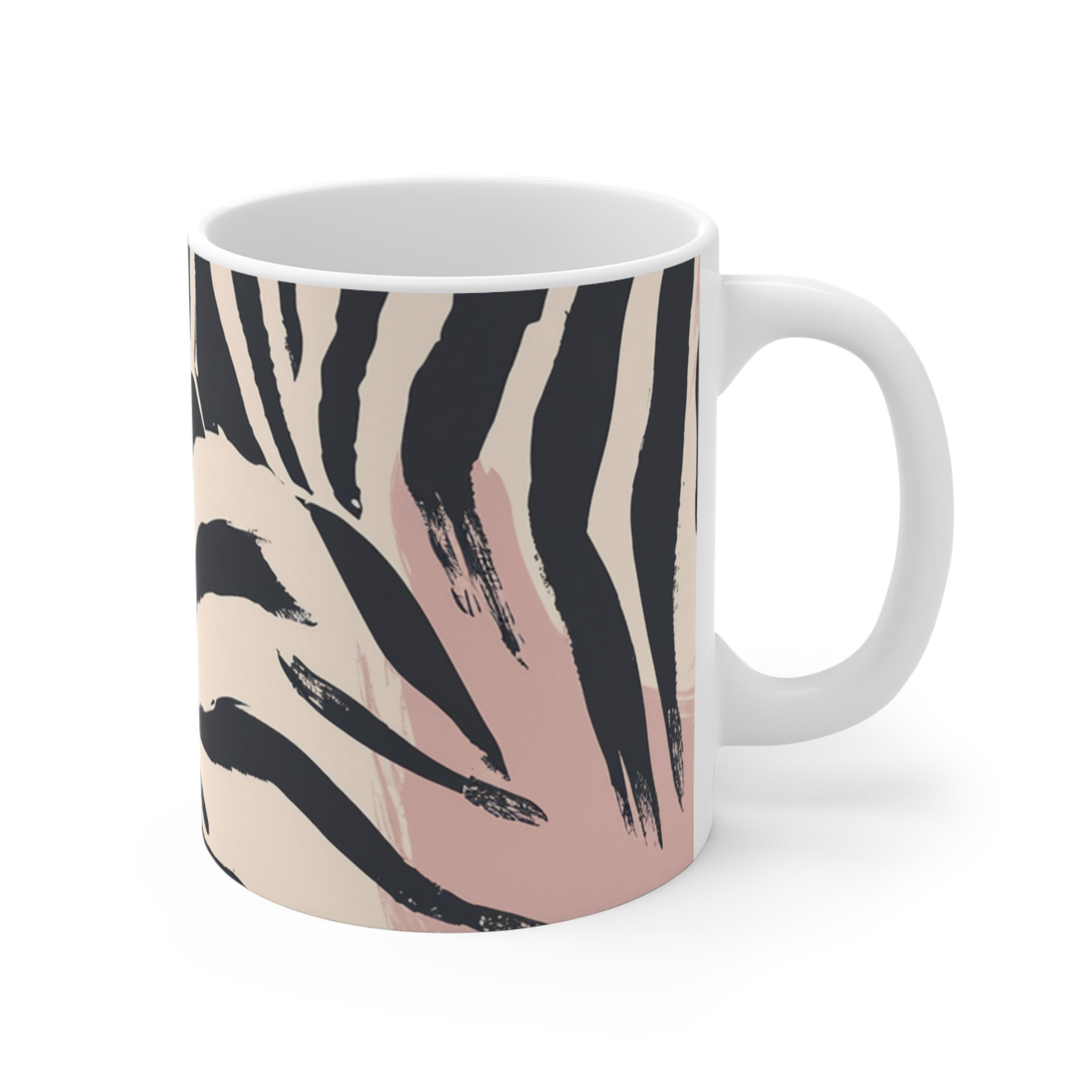 Zebra Brush Strokes Mug 11oz, Artsulli - Art is Long, Life is Short, Mug, , , , , , , 