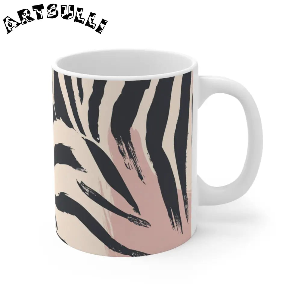 JAKKOUTTHEBXX Abstract Zebra Print Ceramic Mug appreciated gift