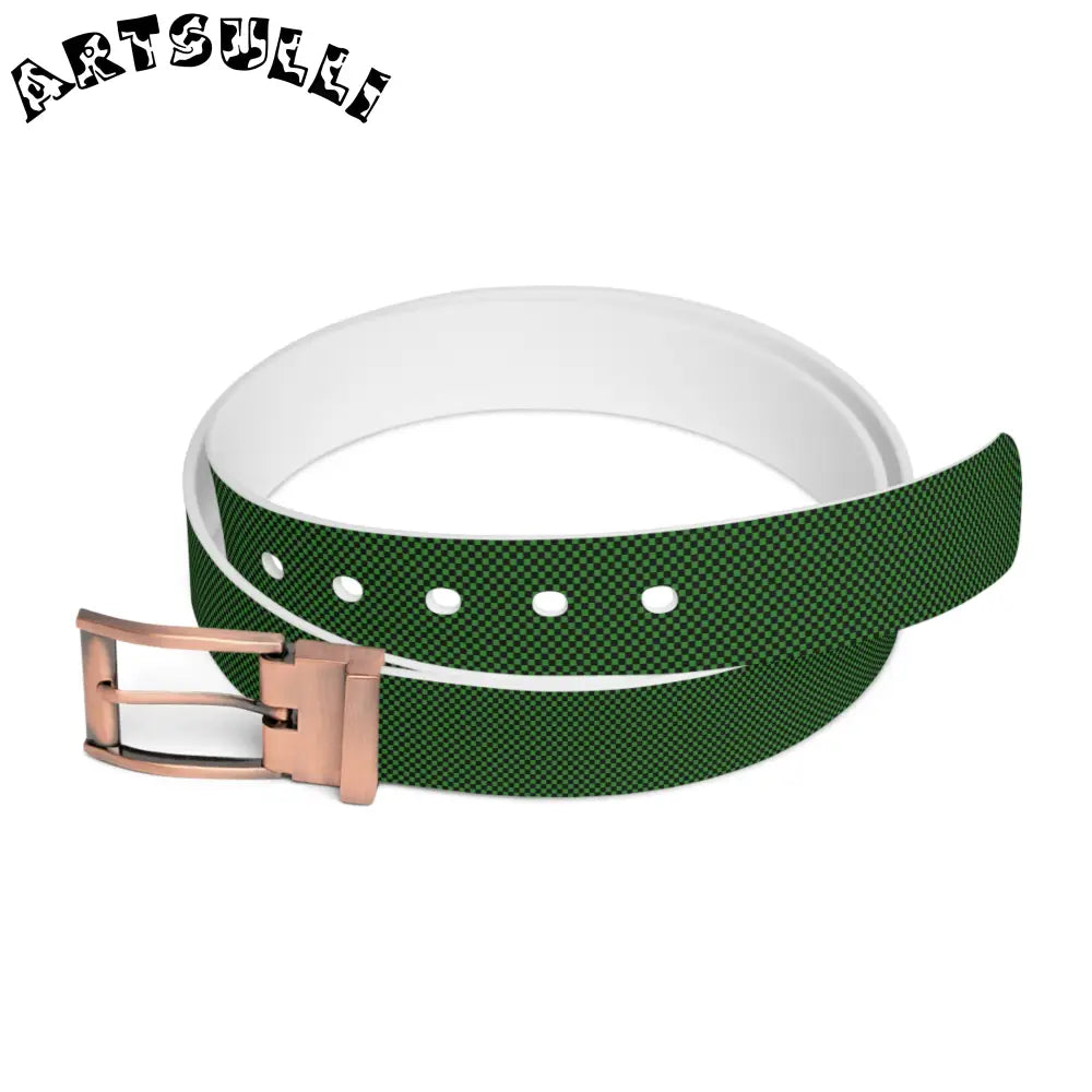 JAKKOUTTHEBXX Checkerboard Green and Black Belt JAKKOUTTHEBXX