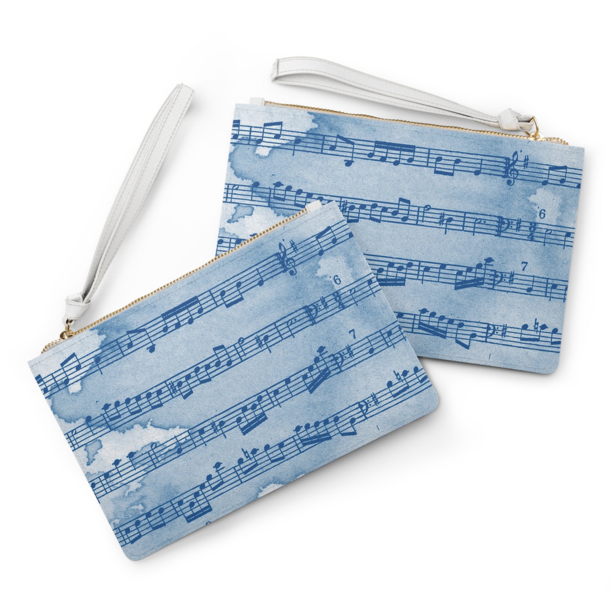Drip Spill Type Beat Sheet Music Blue Clutch Bag, Artsulli - Art is Long, Life is Short, Bags, , , , , , , 