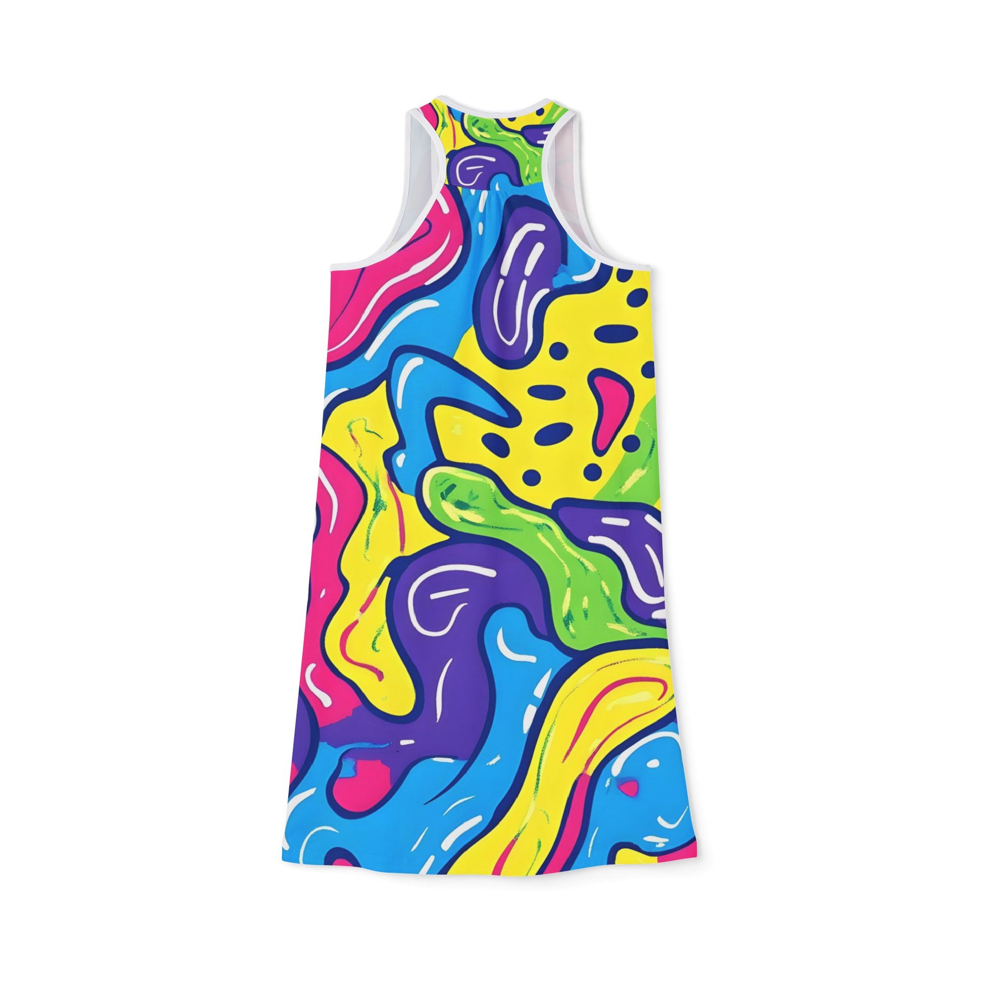 90s Trippy Slime Women's Racerback Dress (AOP), Artsulli - Art is Long, Life is Short, Tank Top, , , , , , , 