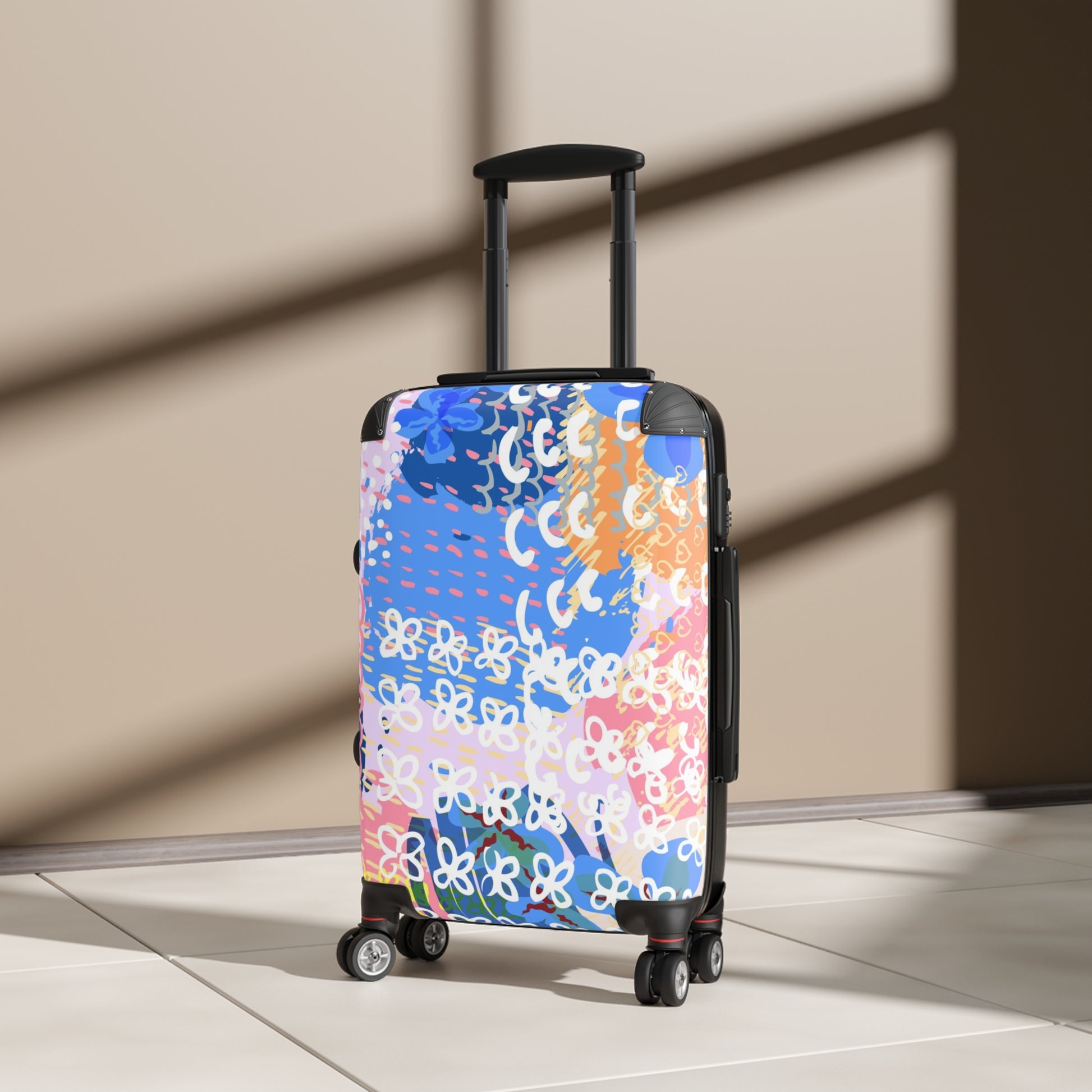Flowers x Doodles x Hearts Multi-Color Suitcase, Artsulli - Art is Long, Life is Short, Bags, , , , , , , 
