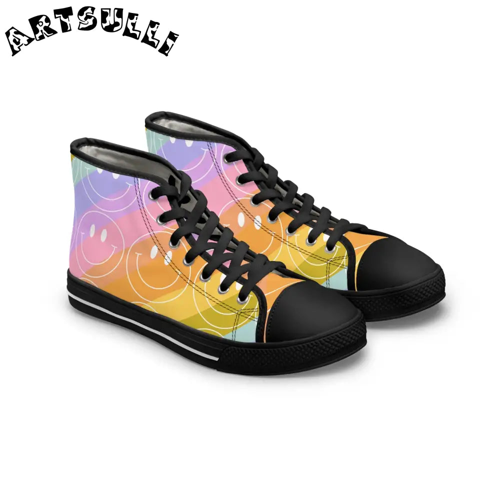 JAKKOUTTHEBXX Smiley Face x Rainbow Stripes Multi-Color Women’s High