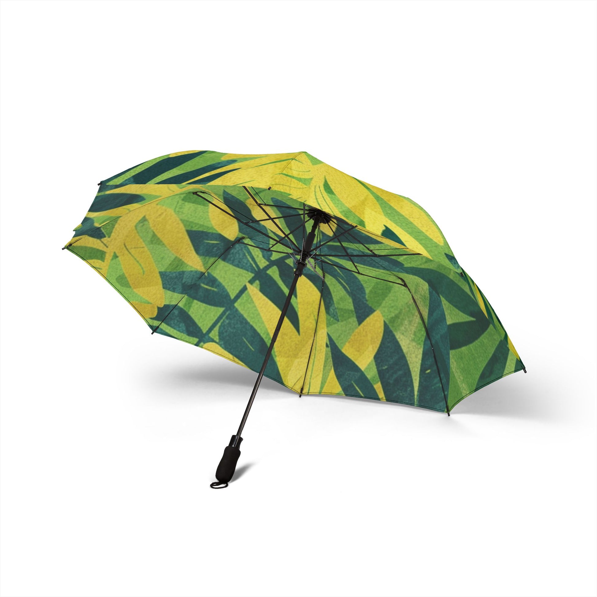 Green Leaf x Yellow Leaf x Tropical x Jungle Semi-Automatic Foldable Umbrella, Artsulli - Art is Long, Life is Short, Accessories, , , , , , , 