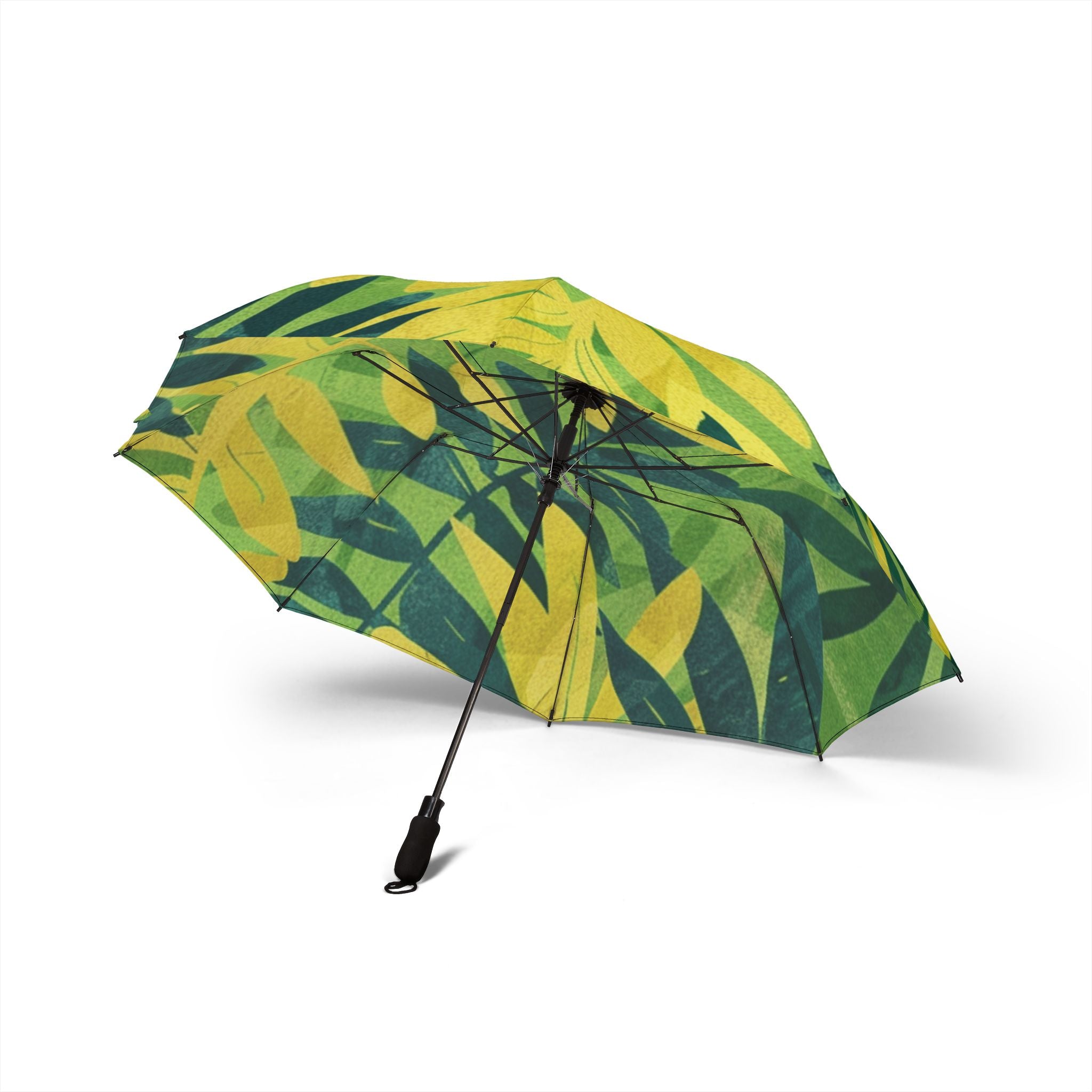Green Leaf x Yellow Leaf x Tropical x Jungle Semi-Automatic Foldable Umbrella, Artsulli - Art is Long, Life is Short, Accessories, , , , , , , 