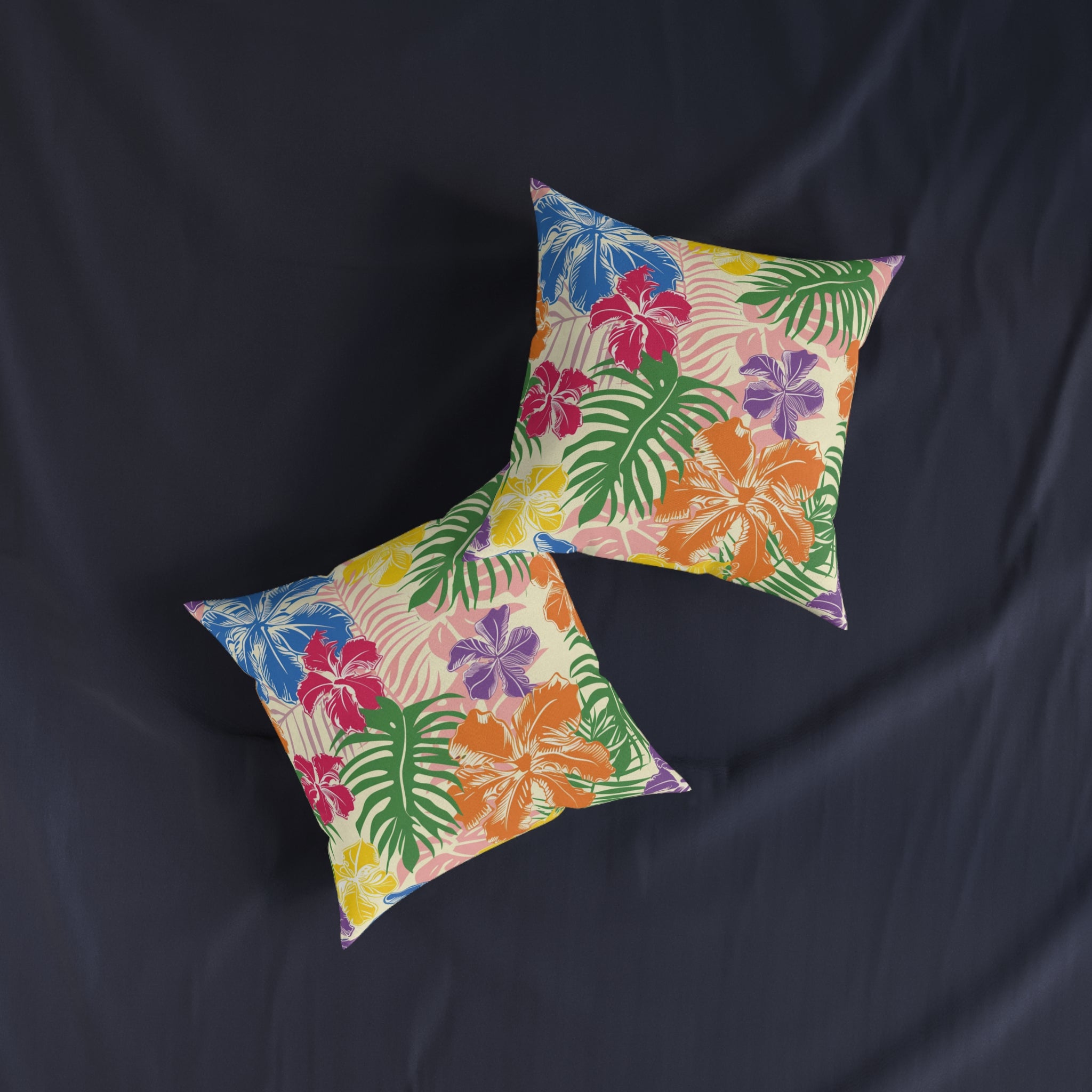 Blooming Tropical Flowers Square Pillow, Artsulli - Art is Long, Life is Short, Home Decor, , , , , , , 