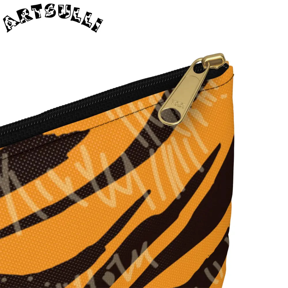 JAKKOUTTHEBXX Tiger Scratches Orange & Black Accessory Pouch