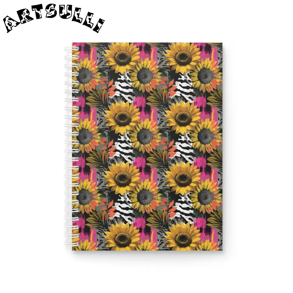 Zebra Stripes x Sunflowers Multi-Color Spiral Notebook, Artsulli - Art is Long, Life is Short, Paper products, Size, One Size, , , , , 19216793913486533477