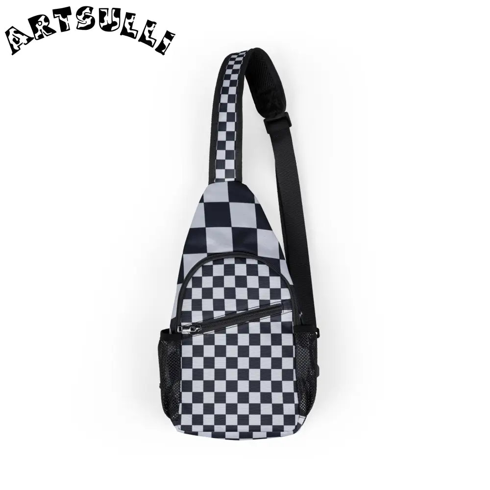 JAKKOUTTHEBXX Checkered Black and White Chest Bag 2025