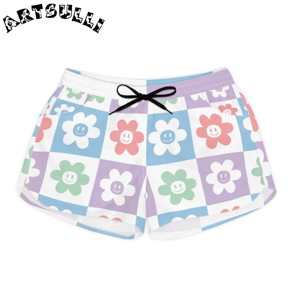JAKKOUTTHEBXX Checkered Smiley Flower Shorts 2025