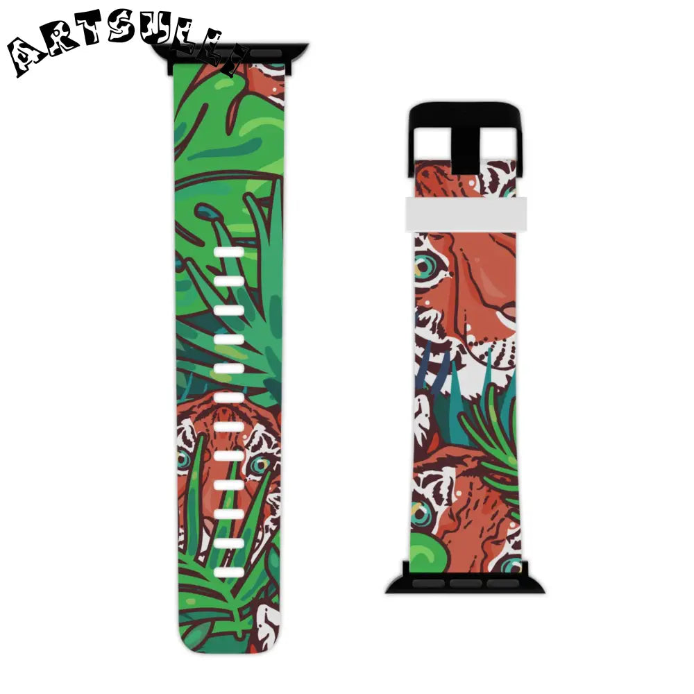 JAKKOUTTHEBXX Tropical Jungle Tigers Blue and Green Saturated Jungle