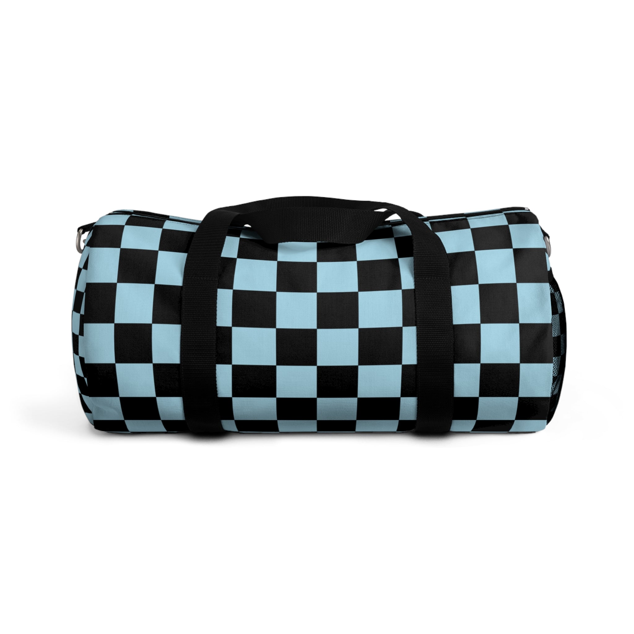 Checkerboard Black and Blue Duffel Bag, Artsulli - Art is Long, Life is Short, Bags, Size, Small, , , , , 30566735690619613637