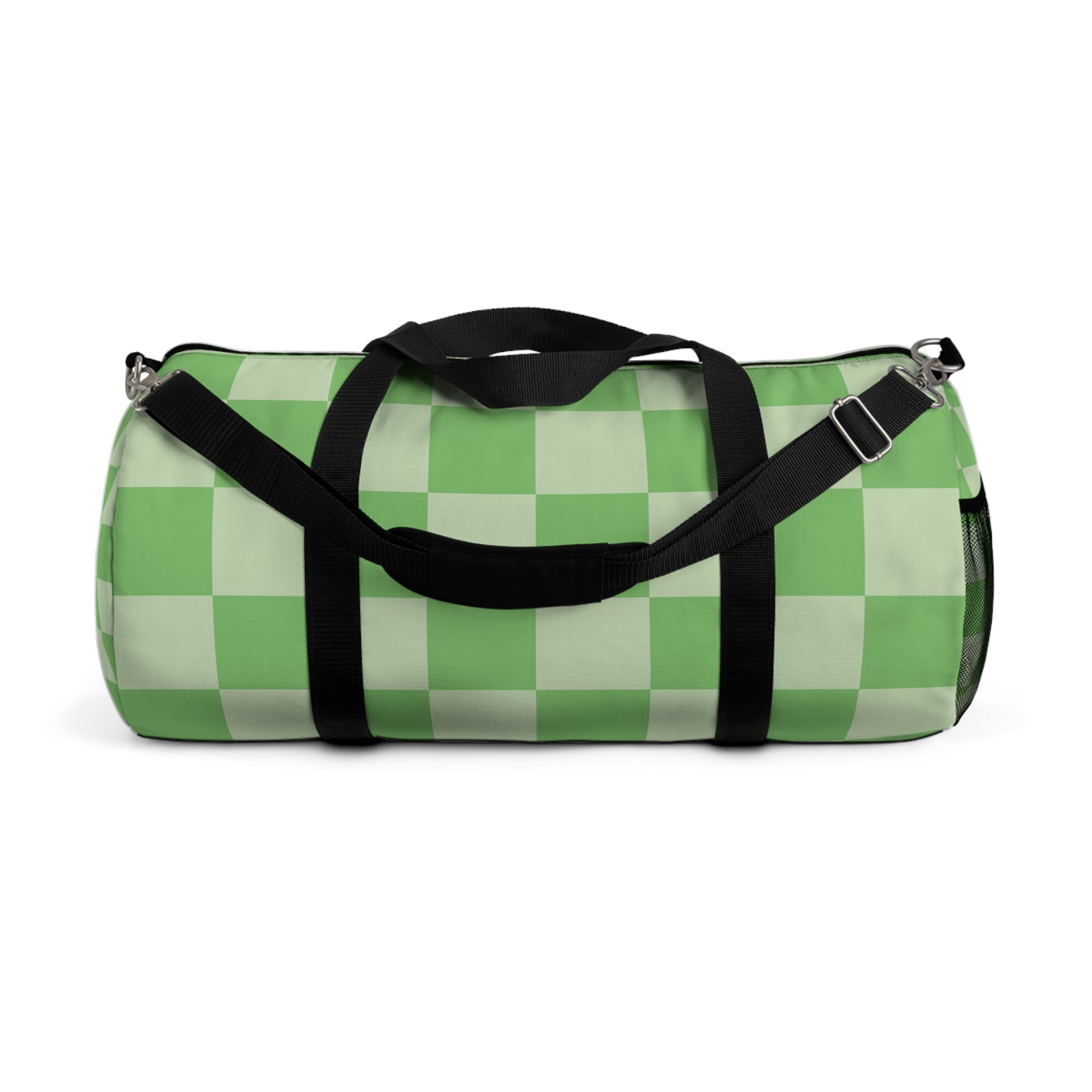Checkerboard Green Duffel Bag, Artsulli - Art is Long, Life is Short, Bags, Size, Large, , , , , 22026961227675518530