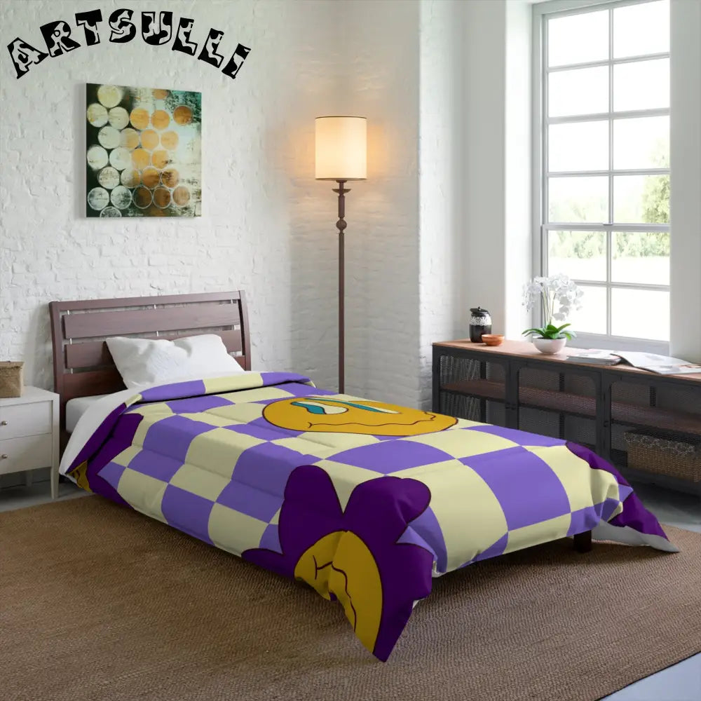 JAKKOUTTHEBXX Trippy Flower Power Motifs Comforter JAKKOUTTHEBXX